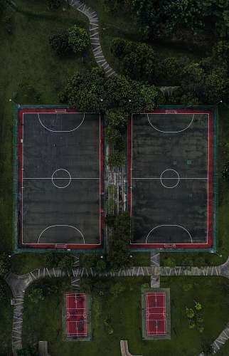 team sport aerial photography of basketball courts sports